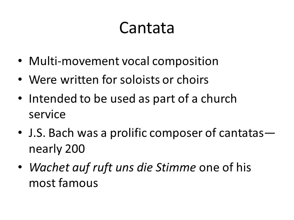 Cantata Multi-movement vocal composition