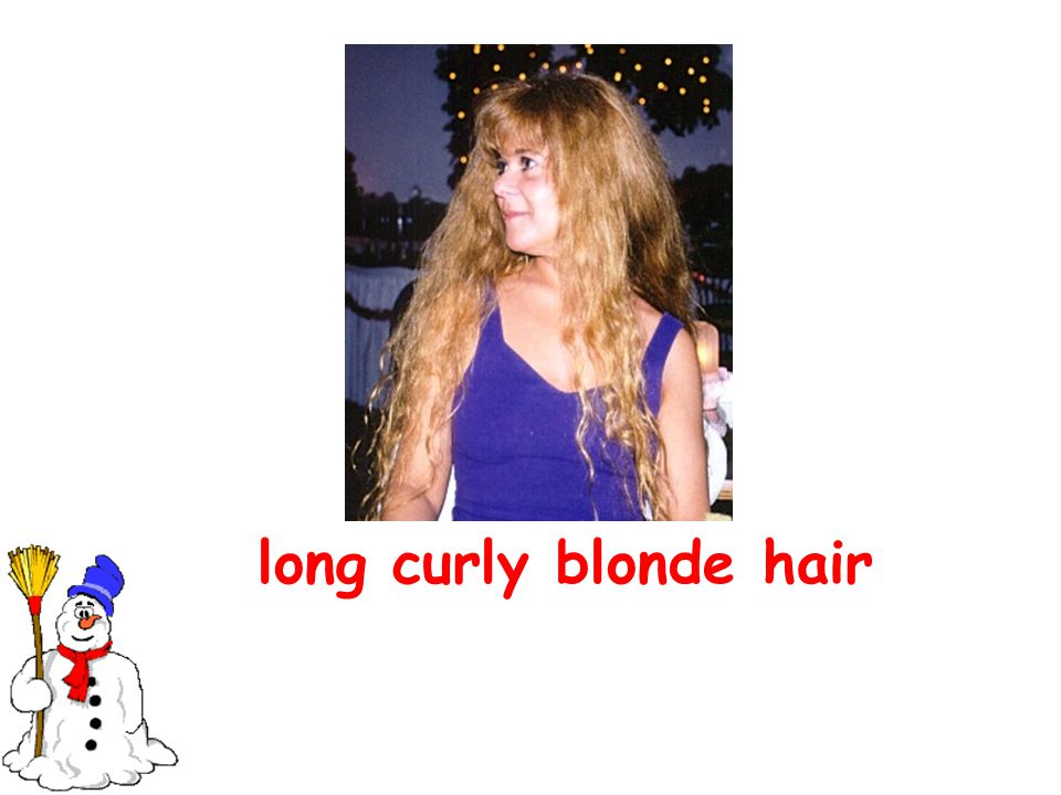 long curly blonde hair