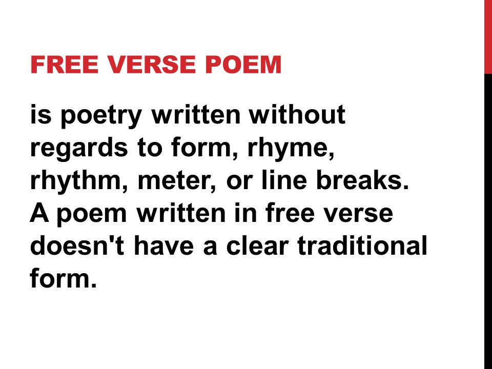 Free verse poem