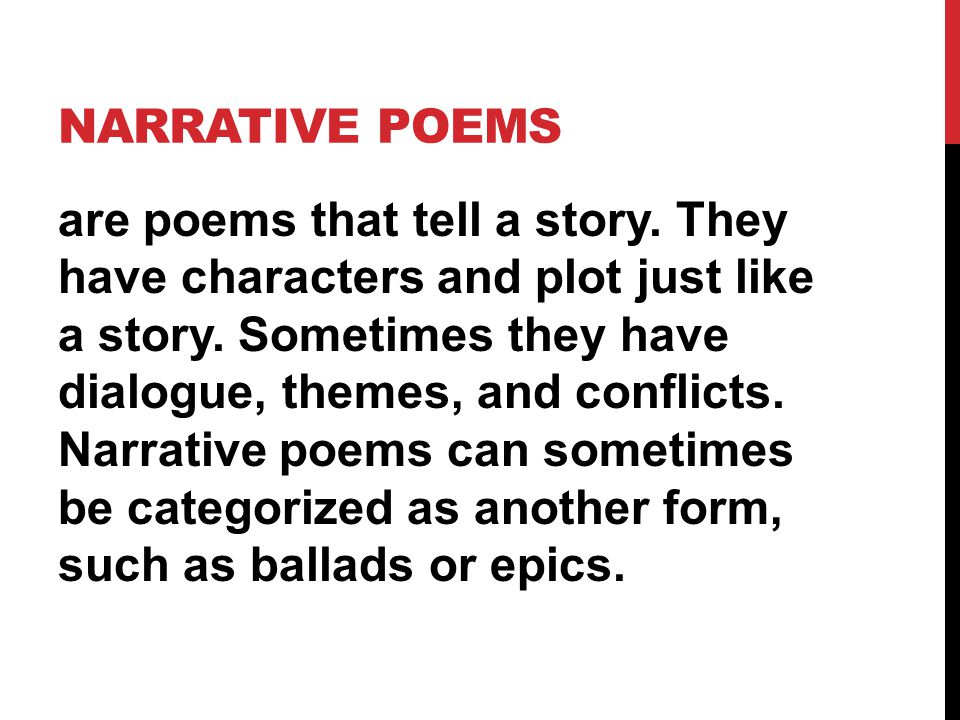Narrative poems