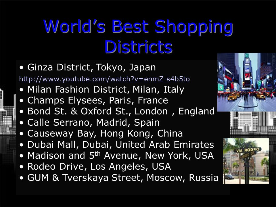 World’s Best Shopping Districts