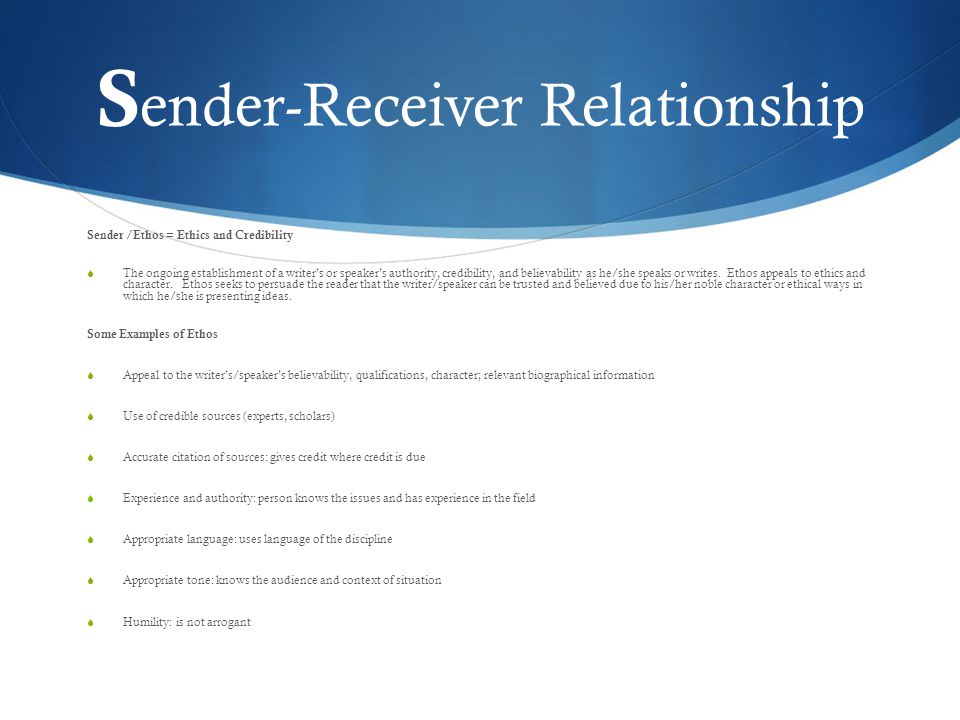 Sender-Receiver Relationship