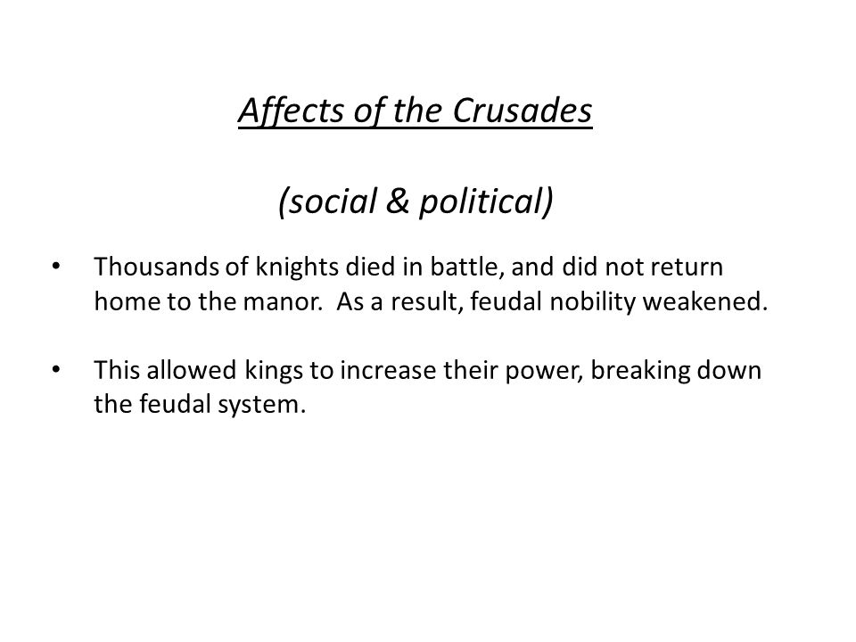 Affects of the Crusades