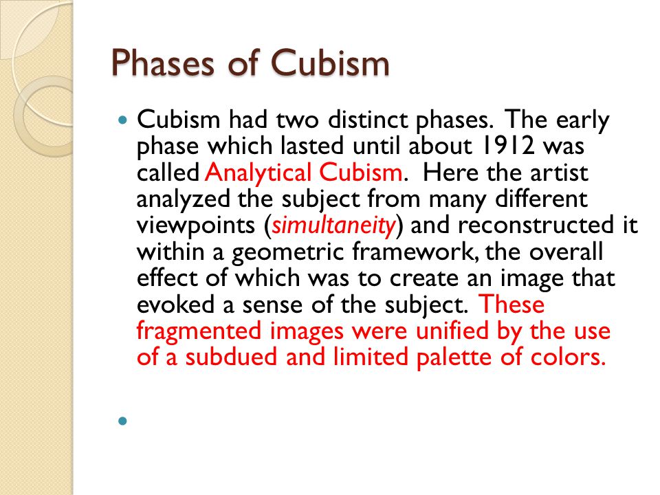 Phases of Cubism