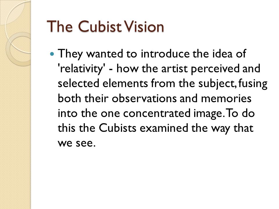 The Cubist Vision