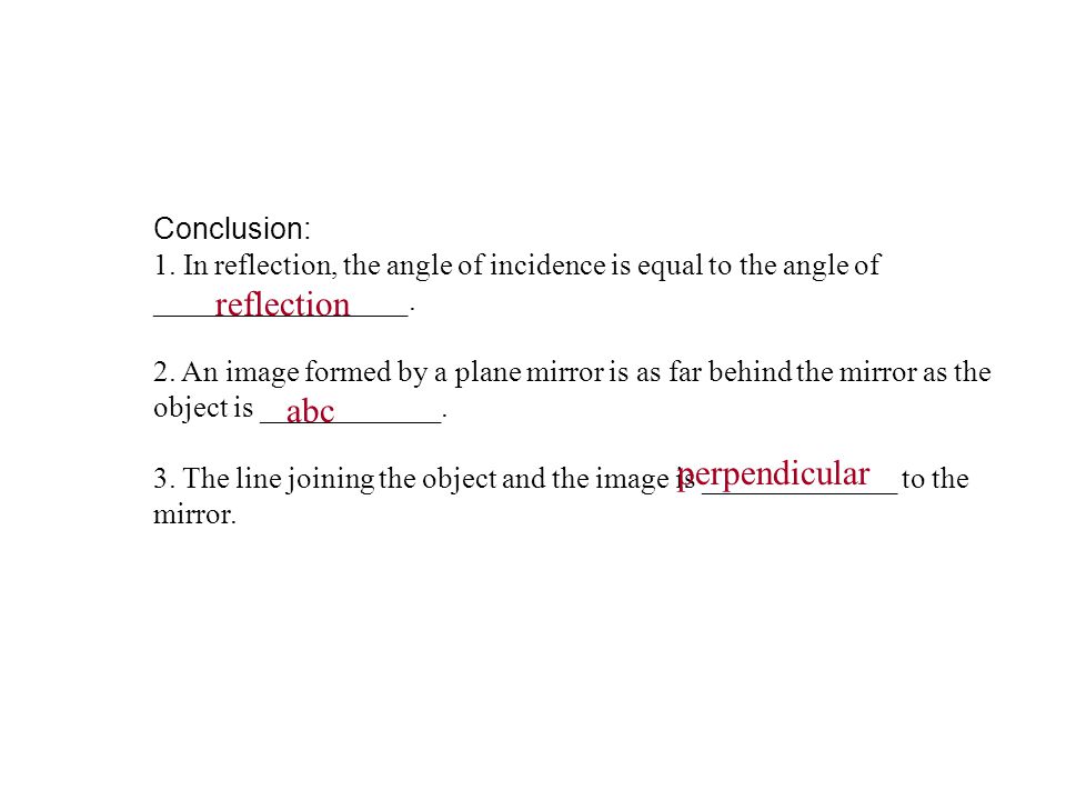 reflection abc perpendicular Conclusion: