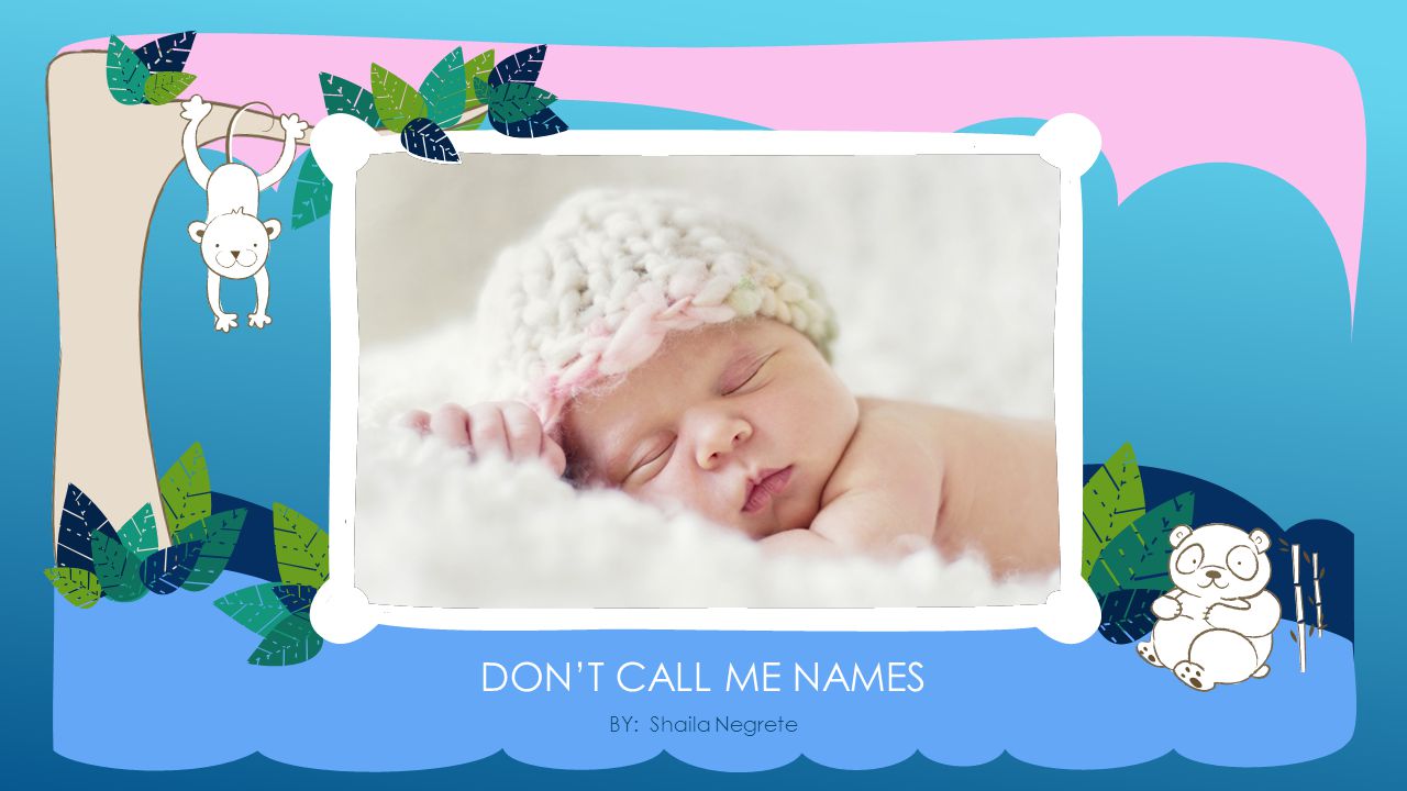 Don’t Call Me Names BY: Shaila Negrete NOTE: