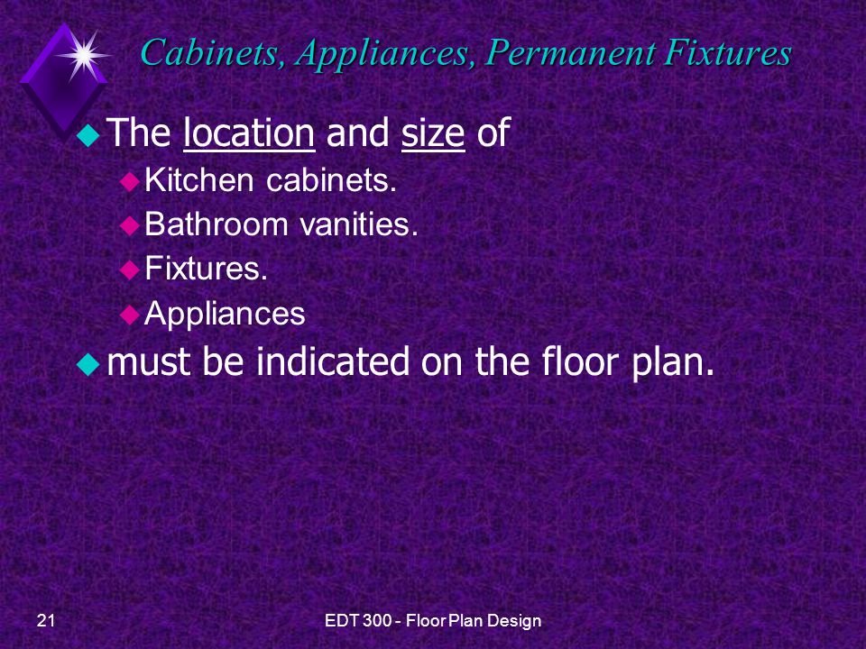 Cabinets, Appliances, Permanent Fixtures