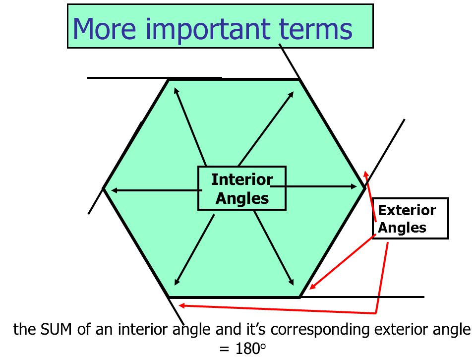 More important terms Interior Angles