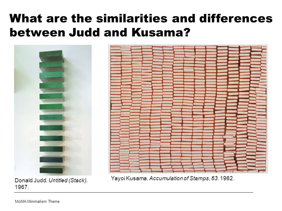 What are the similarities and differences between Judd and Kusama
