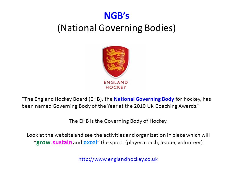 NGB’s (National Governing Bodies)