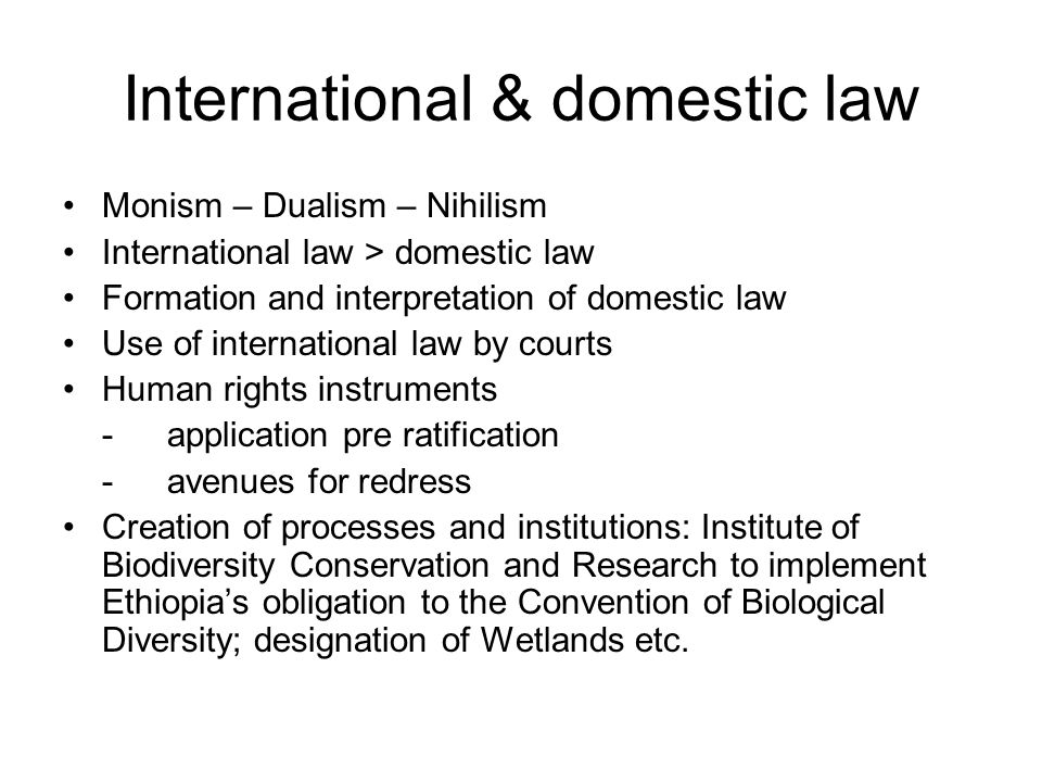 International & domestic law