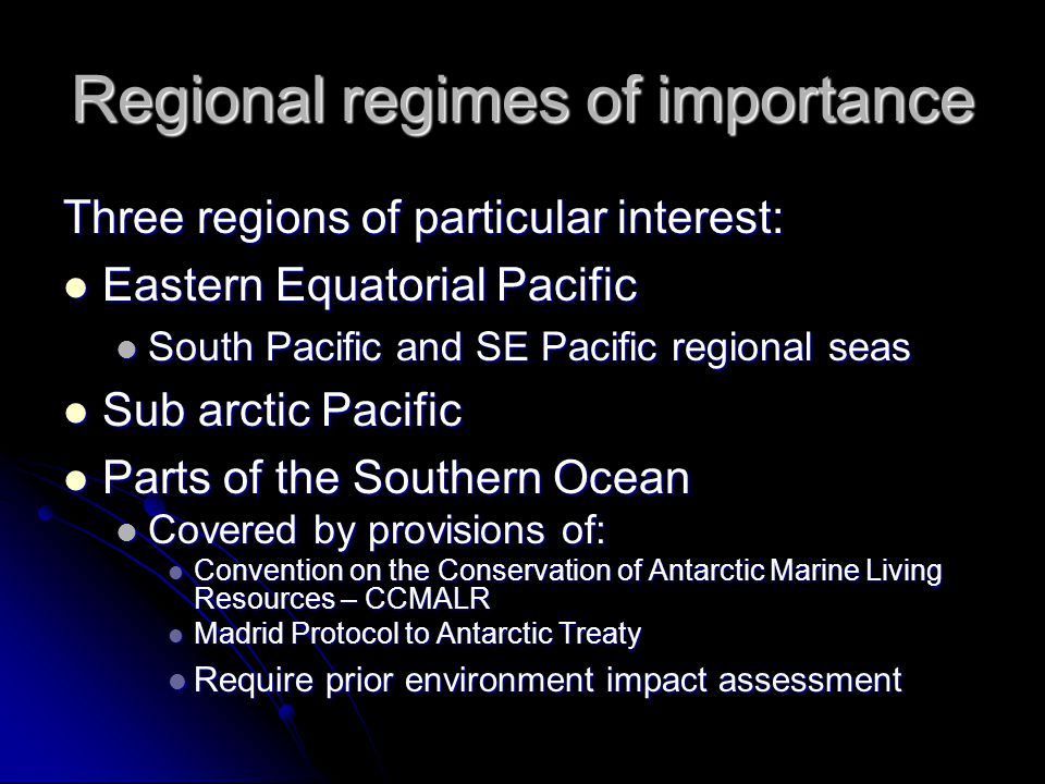 Regional regimes of importance