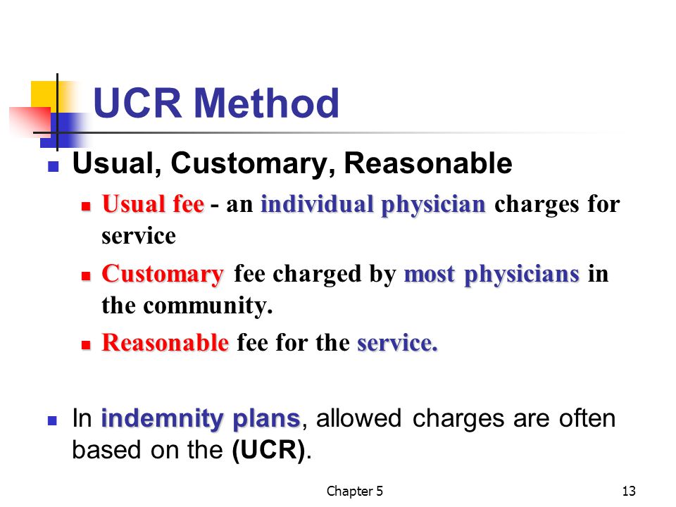UCR Method Usual, Customary, Reasonable