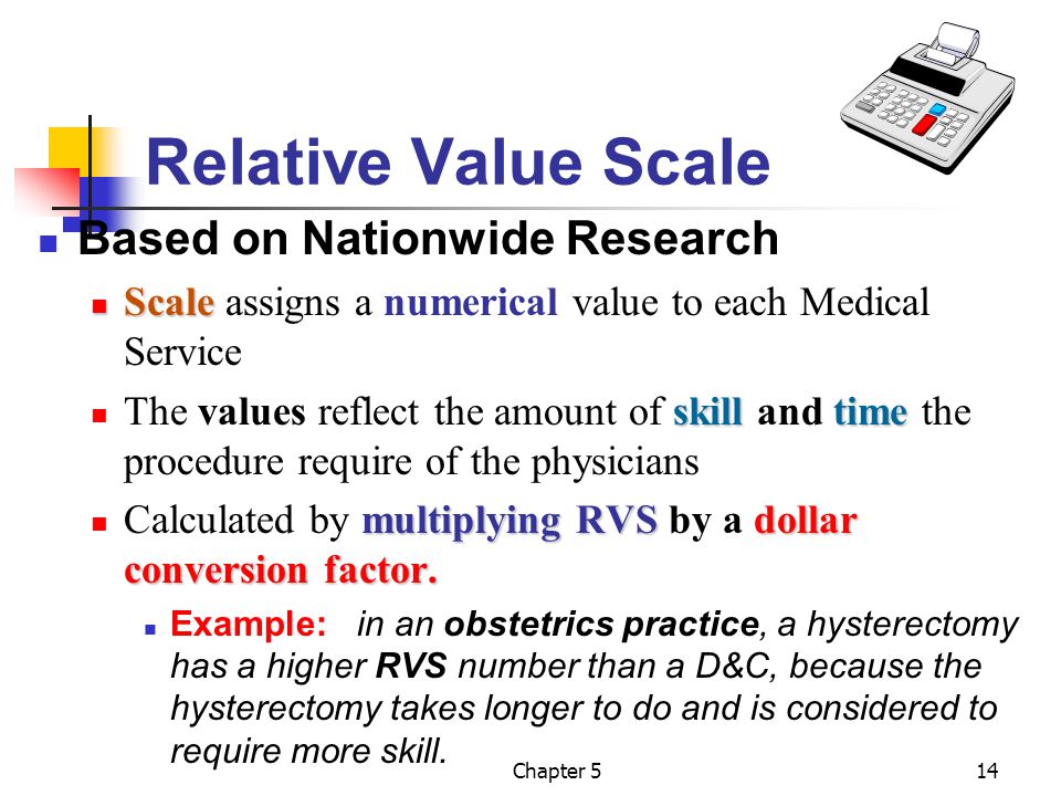 Relative Value Scale Based on Nationwide Research