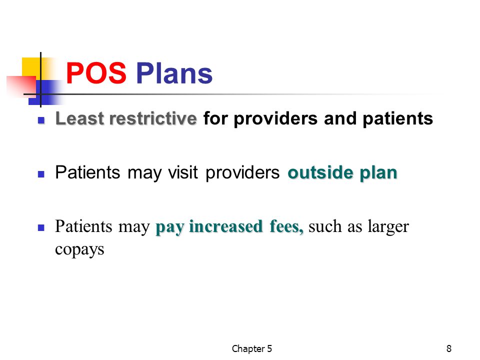 POS Plans Least restrictive for providers and patients