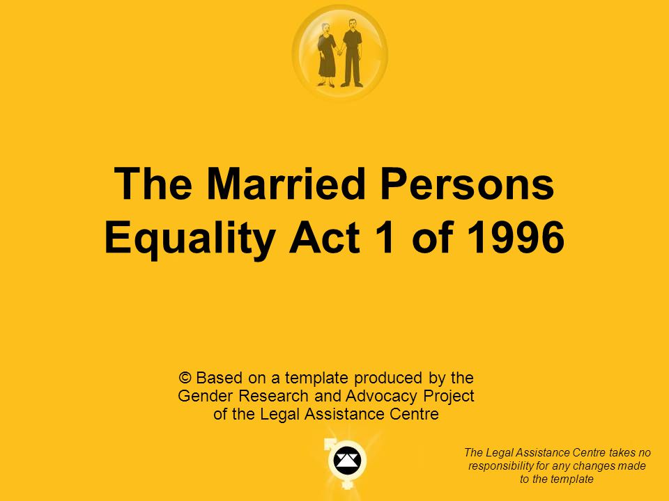 The Married Persons Equality Act 1 of 1996