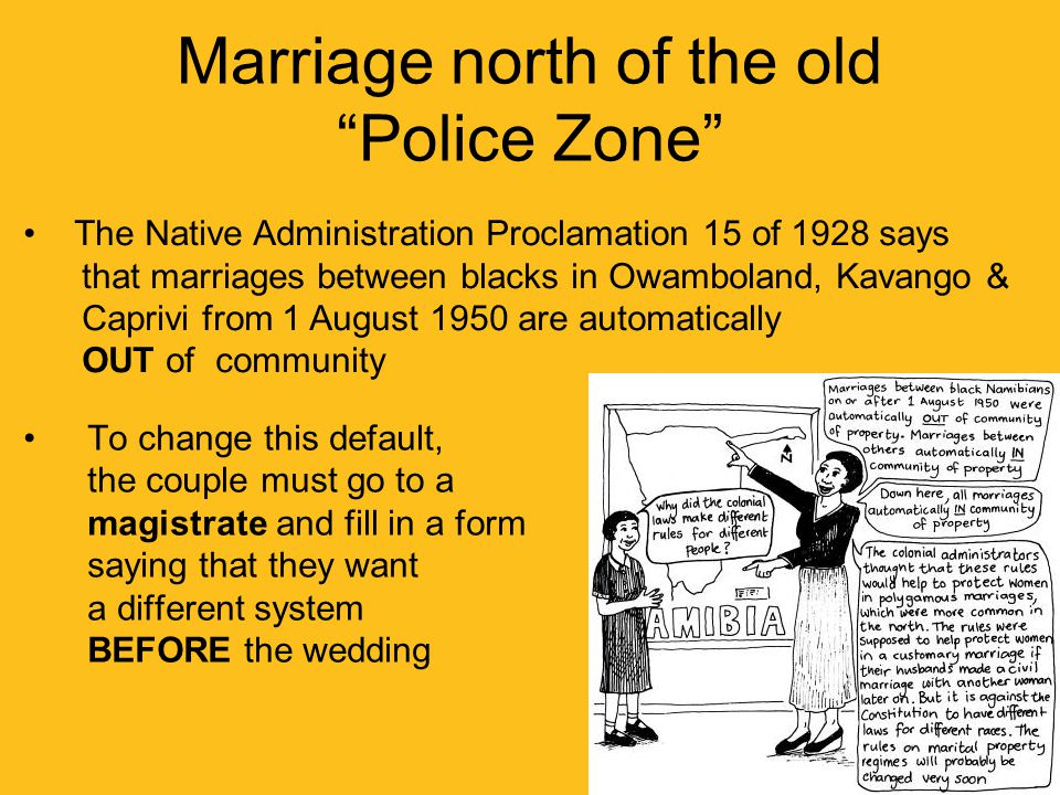 Marriage north of the old Police Zone