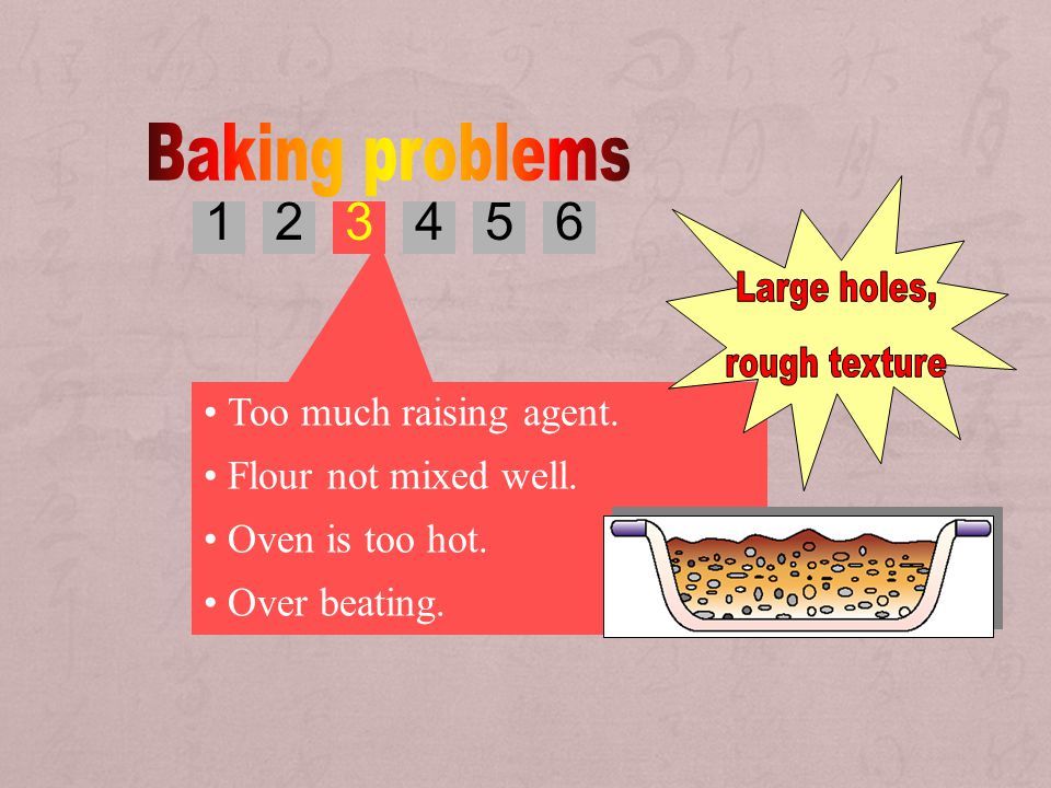 Baking problems Large holes, rough texture