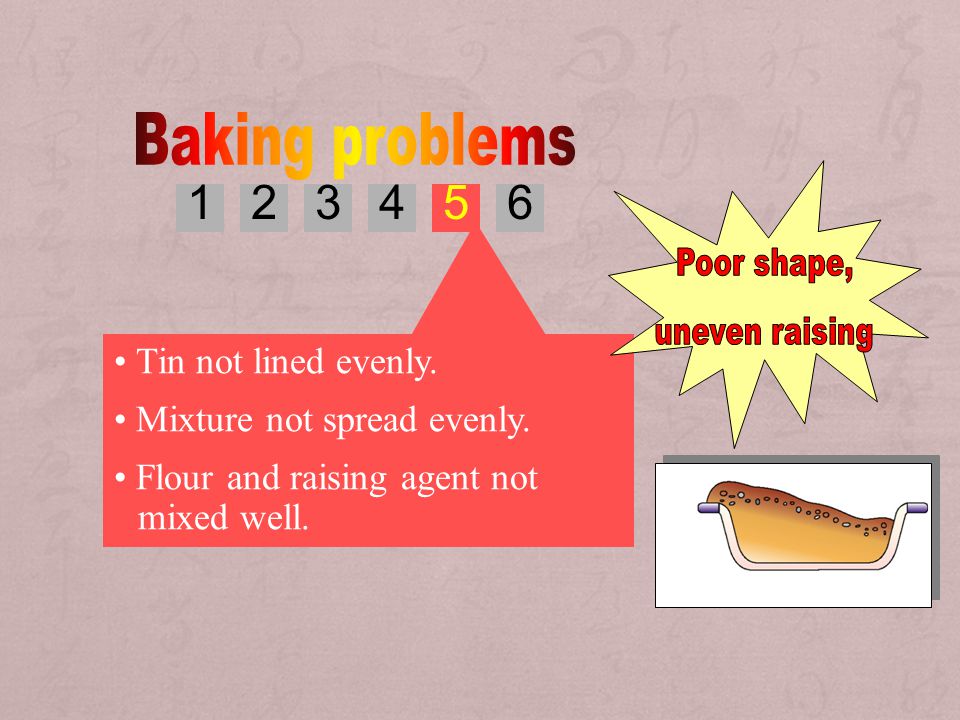 Baking problems Poor shape, uneven raising