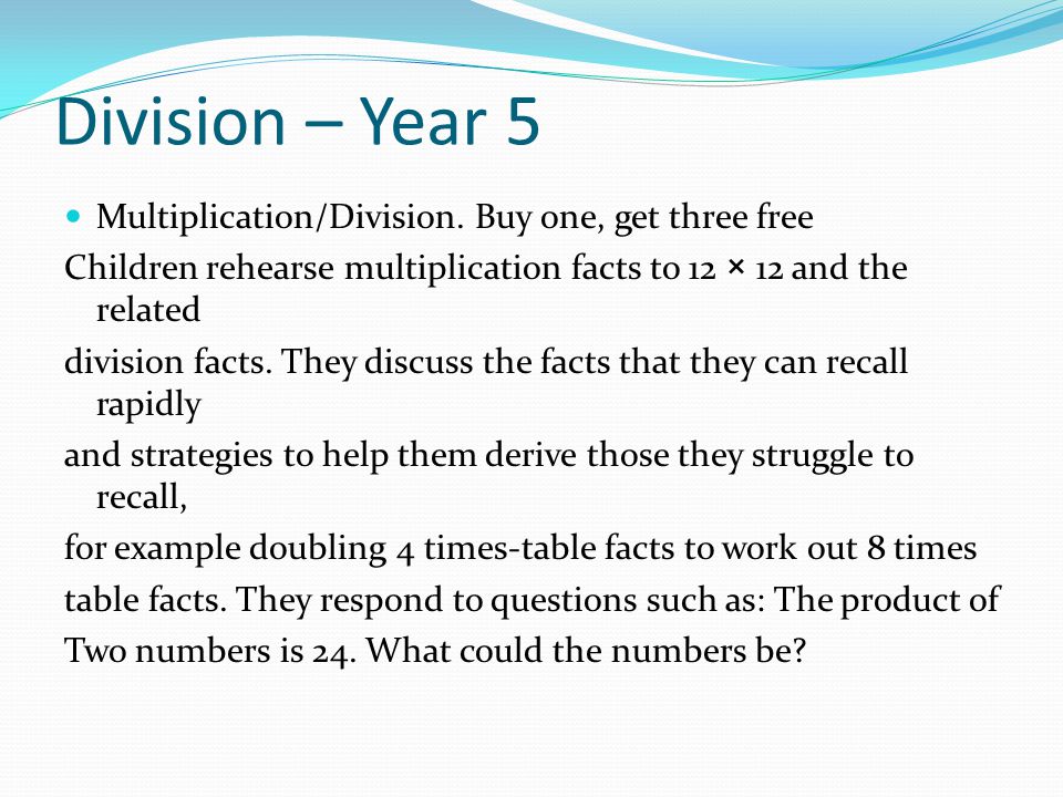 Division – Year 5 Multiplication/Division. Buy one, get three free