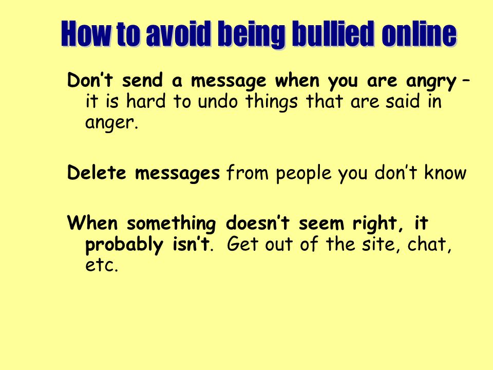 How to avoid being bullied online