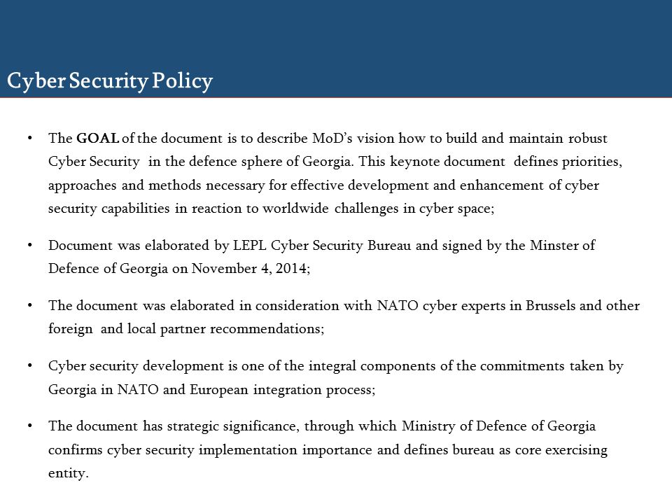 Cyber Security Policy Cyber Security Policy