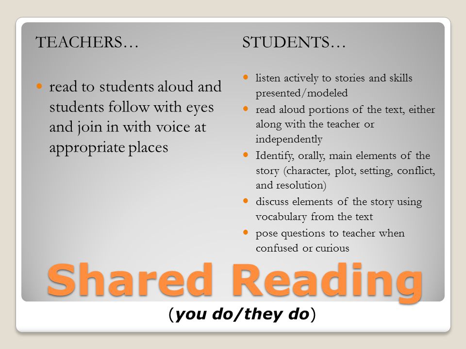 Shared Reading (you do/they do)