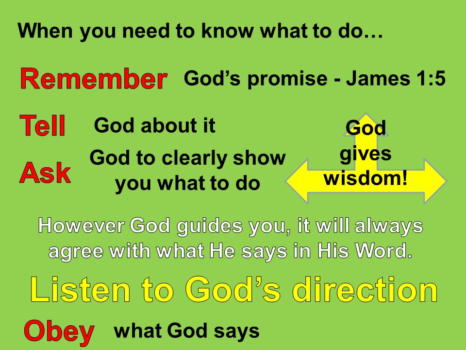 Listen to God’s direction