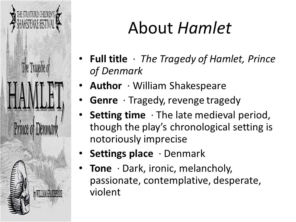 About Hamlet Full title · The Tragedy of Hamlet, Prince of Denmark