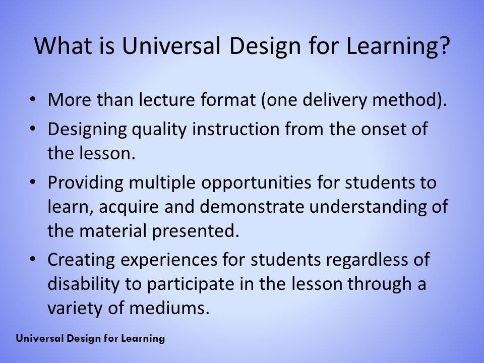 What is Universal Design for Learning