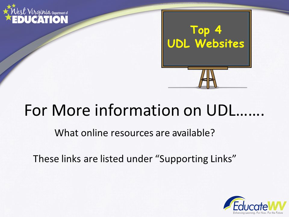 For More information on UDL…….