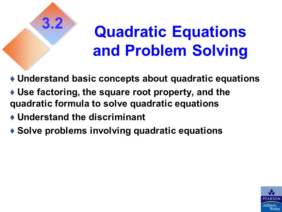 solving problems involving quadratic equations