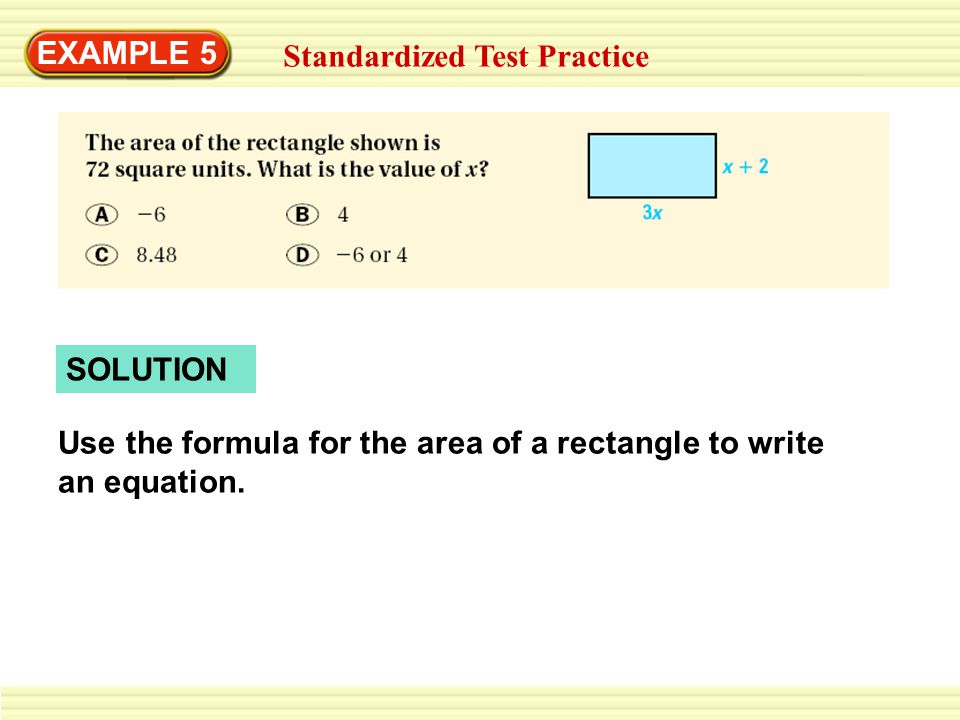 EXAMPLE 5 Standardized Test Practice. SOLUTION.
