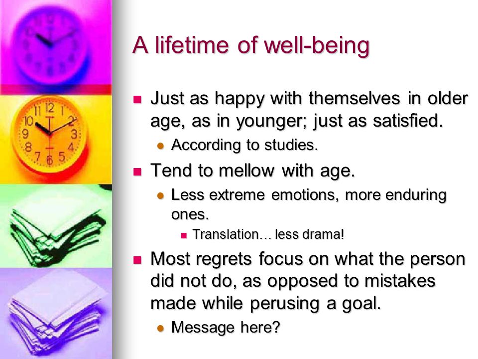 A lifetime of well-being