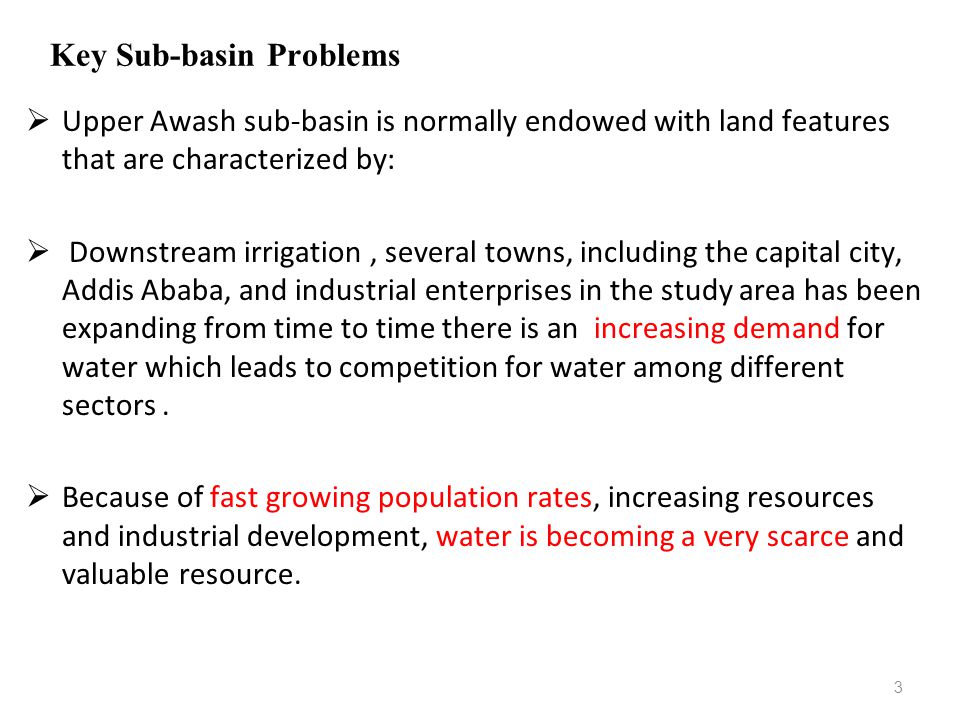 Key Sub-basin Problems