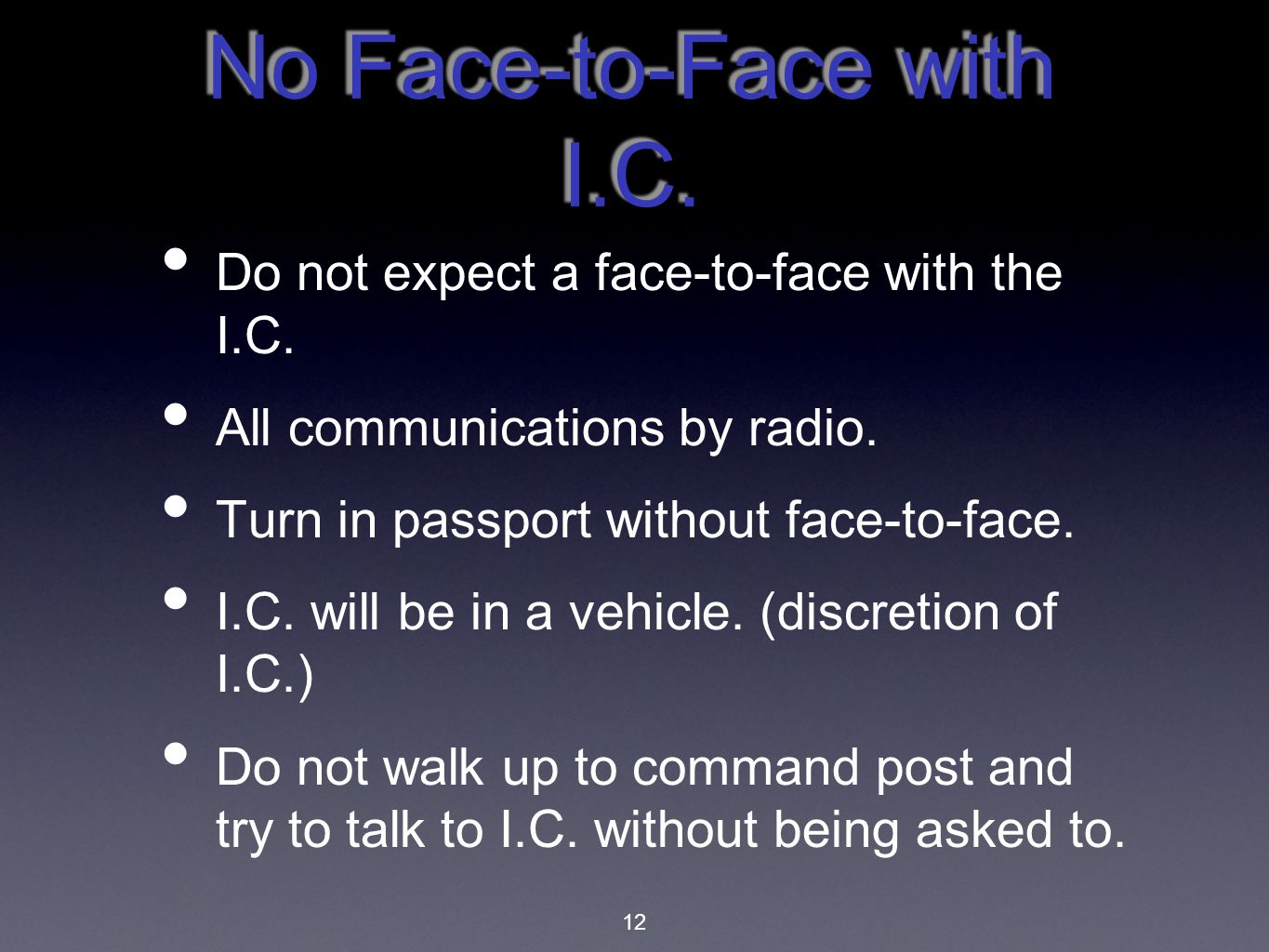 No Face-to-Face with I.C.