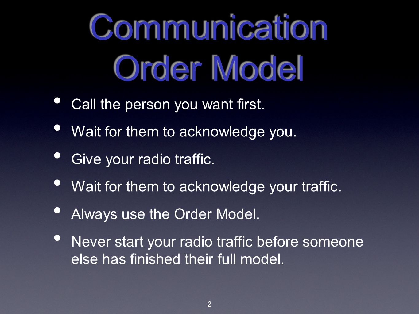 Communication Order Model