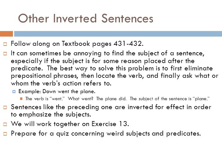 Other Inverted Sentences