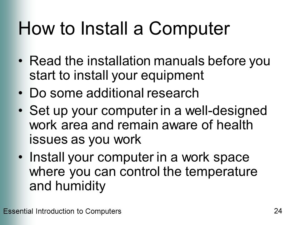 How to Install a Computer