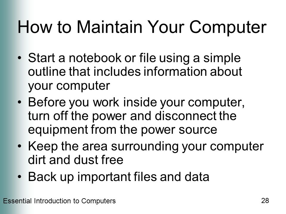 How to Maintain Your Computer