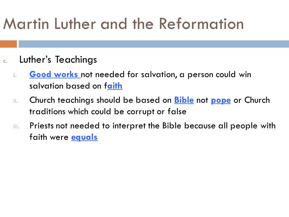 Martin Luther and the Reformation