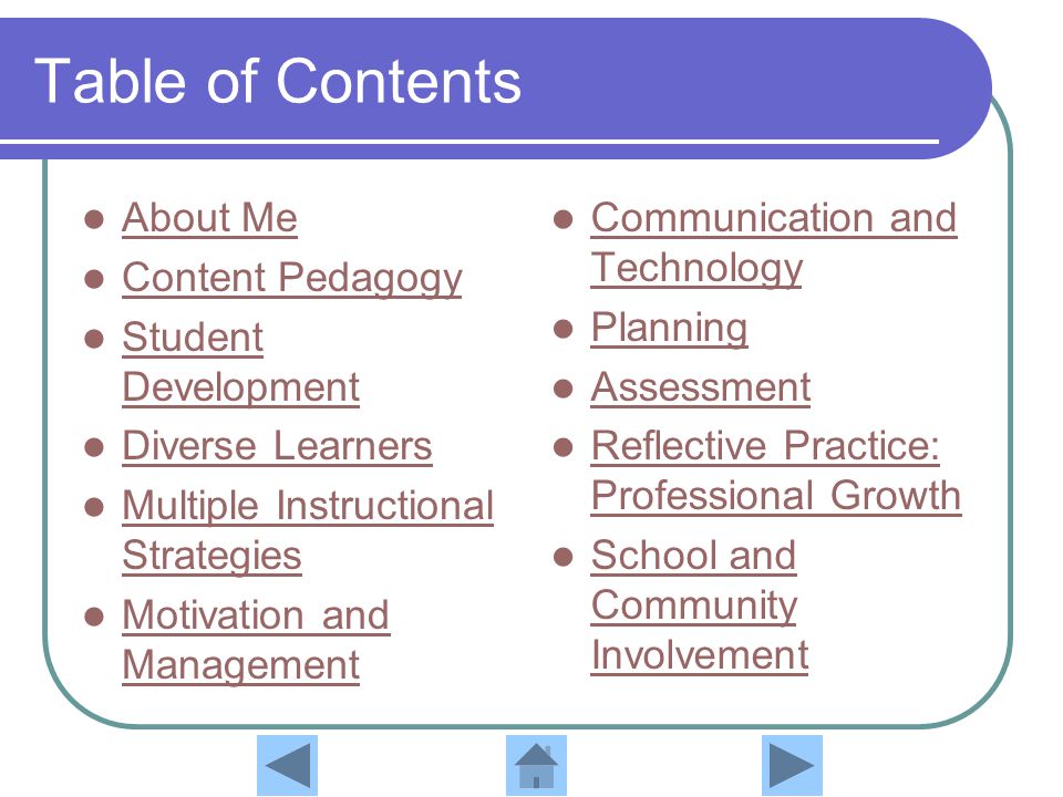 Table of Contents About Me Content Pedagogy Student Development