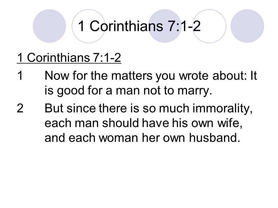 1 Corinthians 7:1-2 1 Corinthians 7:1-2