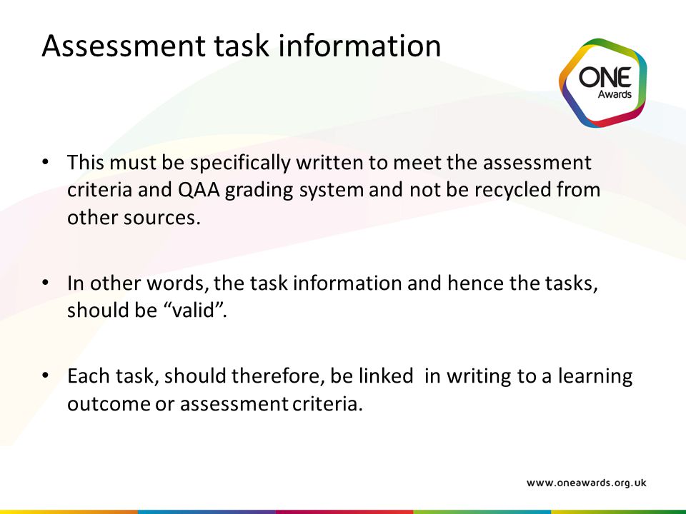 Assessment task information