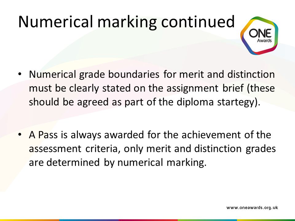 Numerical marking continued