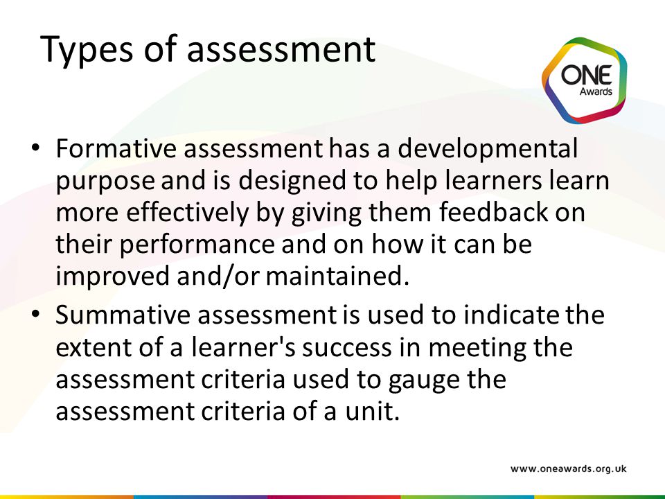 Types of assessment