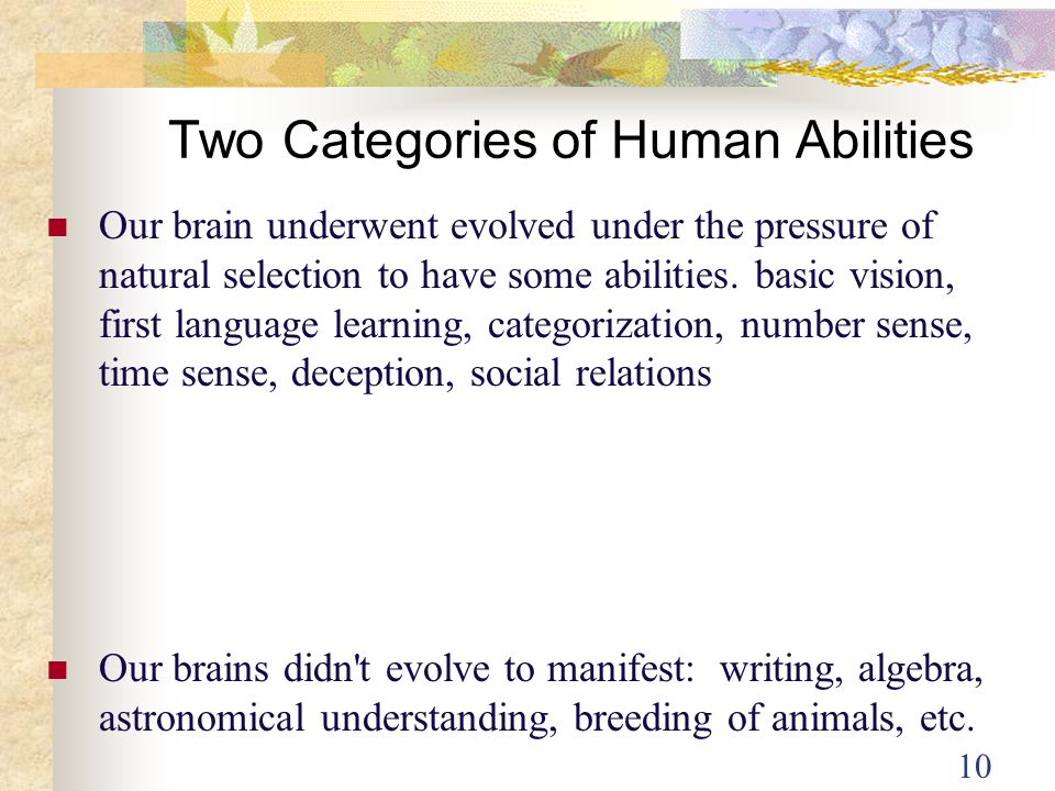 Two Categories of Human Abilities