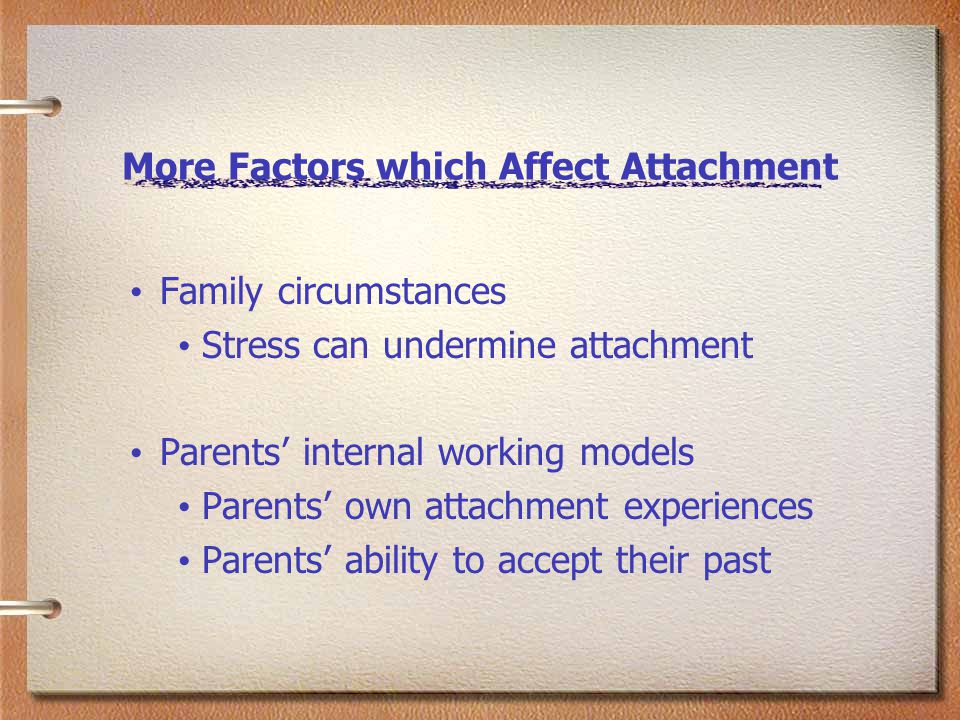 More Factors which Affect Attachment