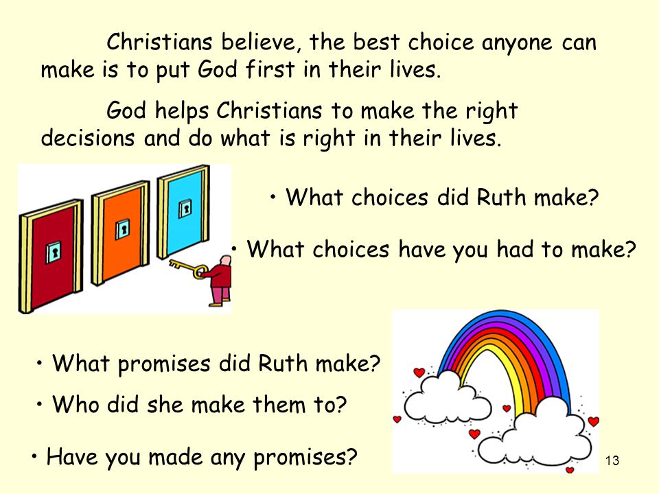 Christians believe, the best choice anyone can make is to put God first in their lives.